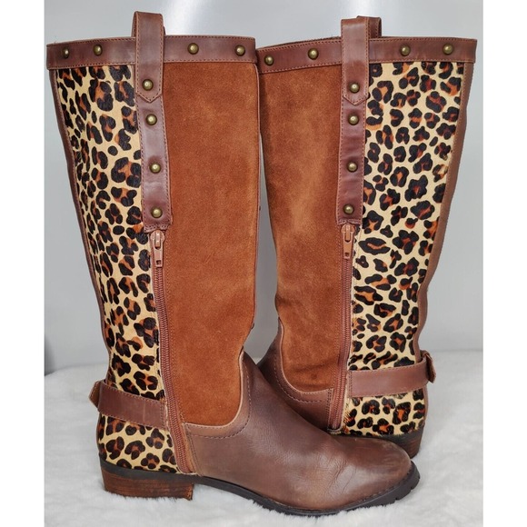 Steve Madden Brown and Leopard Ankle Boots - Picture 5 of 9
